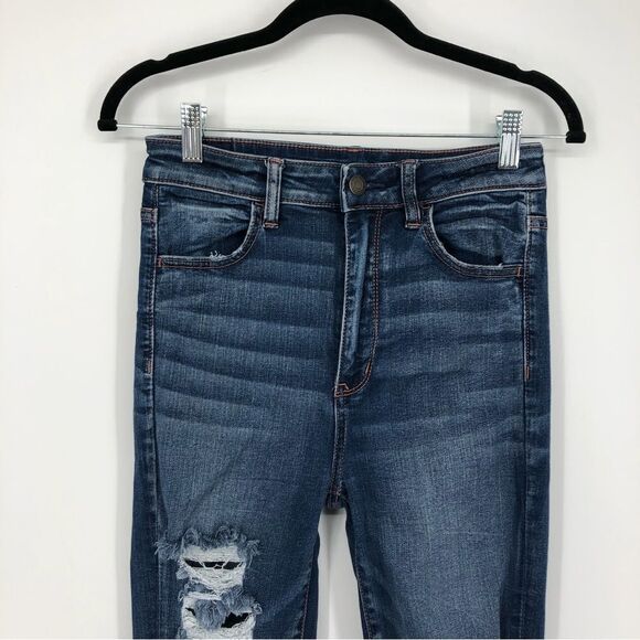 American Eagle Highest Rise Jegging Womens 6 XLong Destructed - Picture 3 of 8